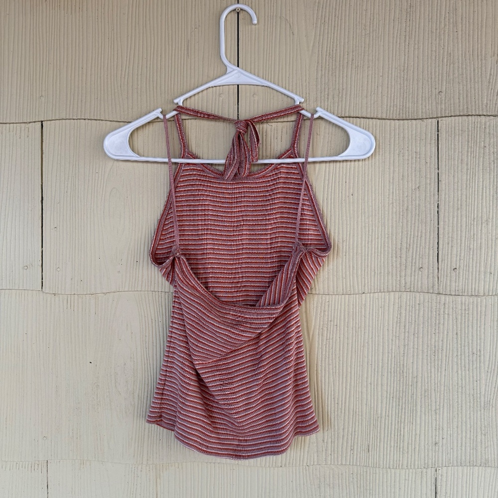 American Eagle Pink Striped Halter Top - Picture 3 of 4